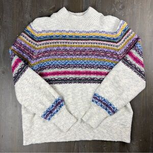 Vintage Abercrombie Fitch Womens XL Mock Neck Multicolor Sweater Vintage GUC